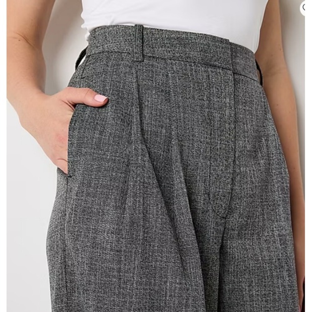 NWT Worthington High Rise Wide Leg Trouser Faux Linen Sz 12